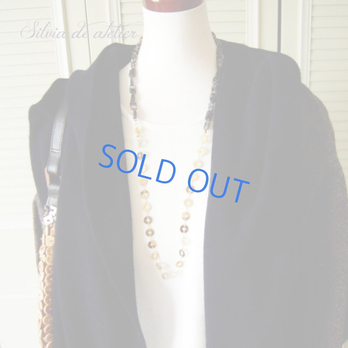 画像3: ２WAY　チェコガラスビーズ　レクタングル　×　ゴールドサークルディスク　ネックレス (3)