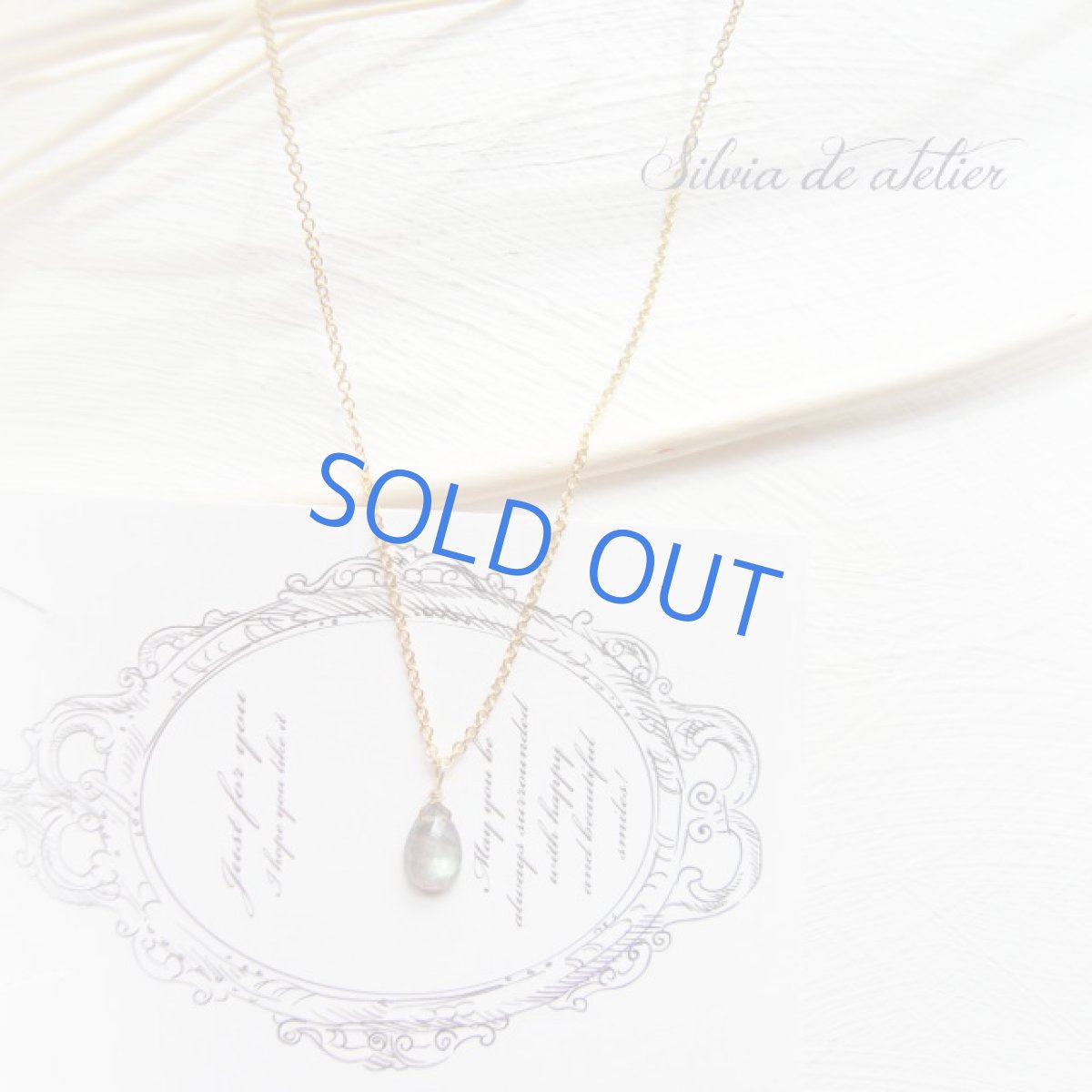 画像2: 7mmサイズ　ラブラドライト　カボションカット　一粒　14kgfネックレス (2)