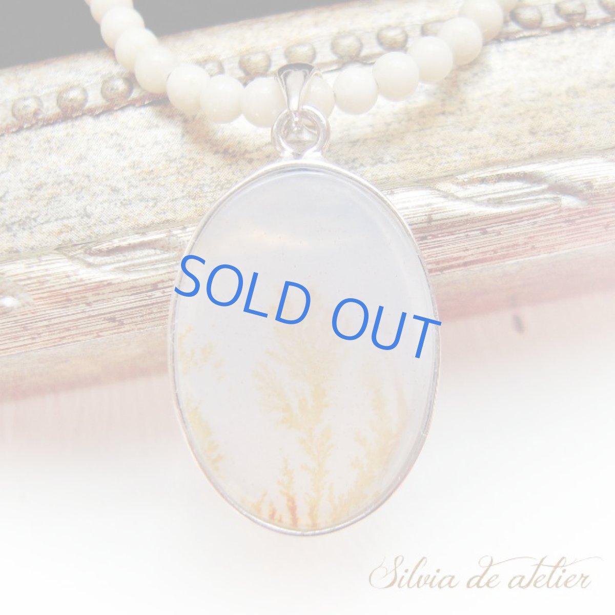 画像2: 【Gold　Field】　1点もの　デンドリティック　アゲート　リバーストーン　ミディアムネックレス (2)