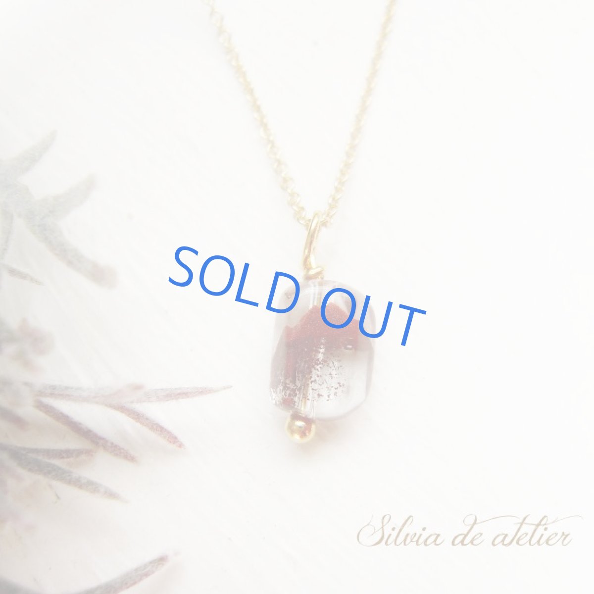 画像3: レアストーン　開運水晶　レッドファントム　クォーツ　タンブル　14kgfネックレス (3)