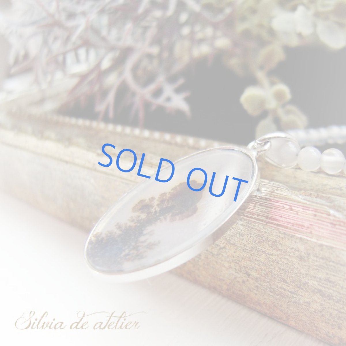 画像2: 【Flower】　1点もの　デンドリティック　アゲート　グレーオニキス　ミディアムネックレス (2)