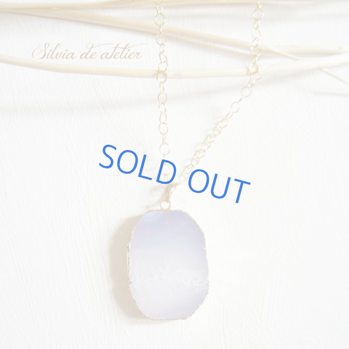 画像3: ◇BEACH◇１点もの　ドゥルージー　ブルーレースアゲート　ペンダント　ゴールドネックレス (3)