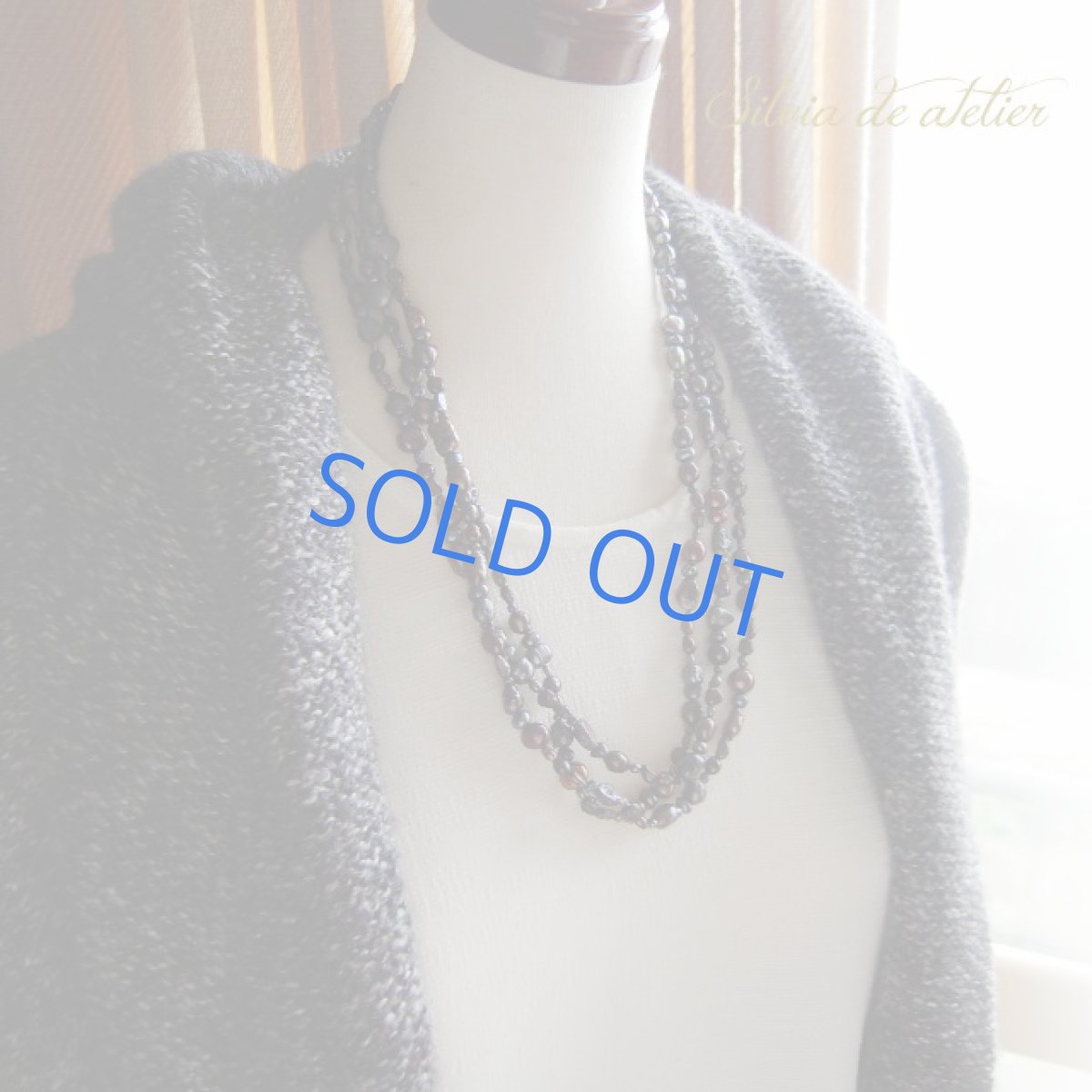 画像4: ＜1点もの・レッドブラック＞スーパーロング　淡水パールバロック　約180cmネックレス (4)