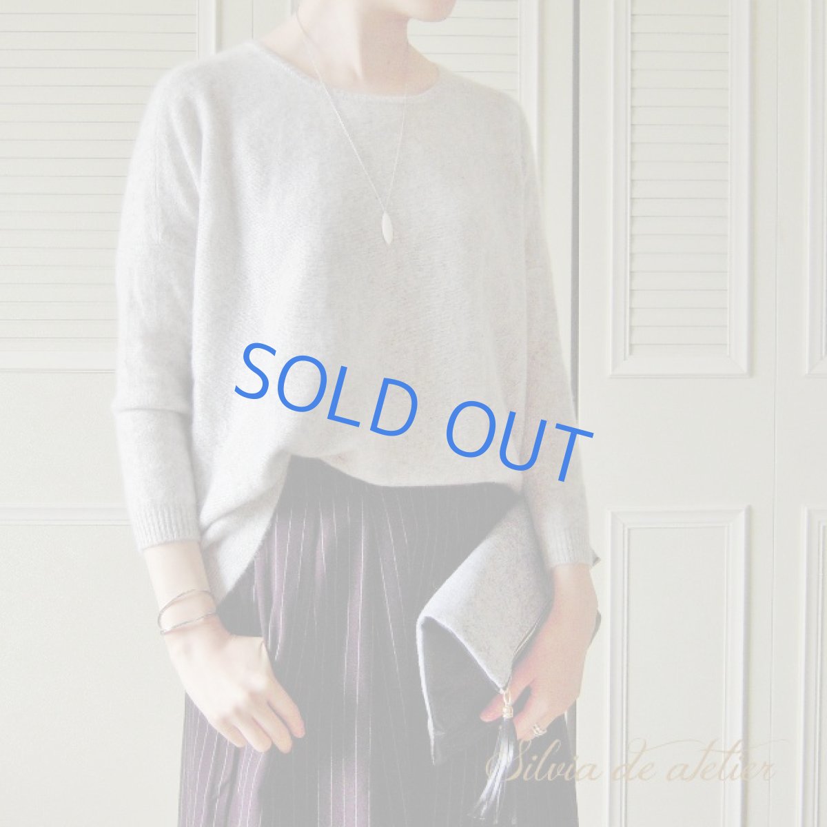 画像4: ホワイトシェル　マーキス　シルバーデザインチェーン　ネックレス (4)