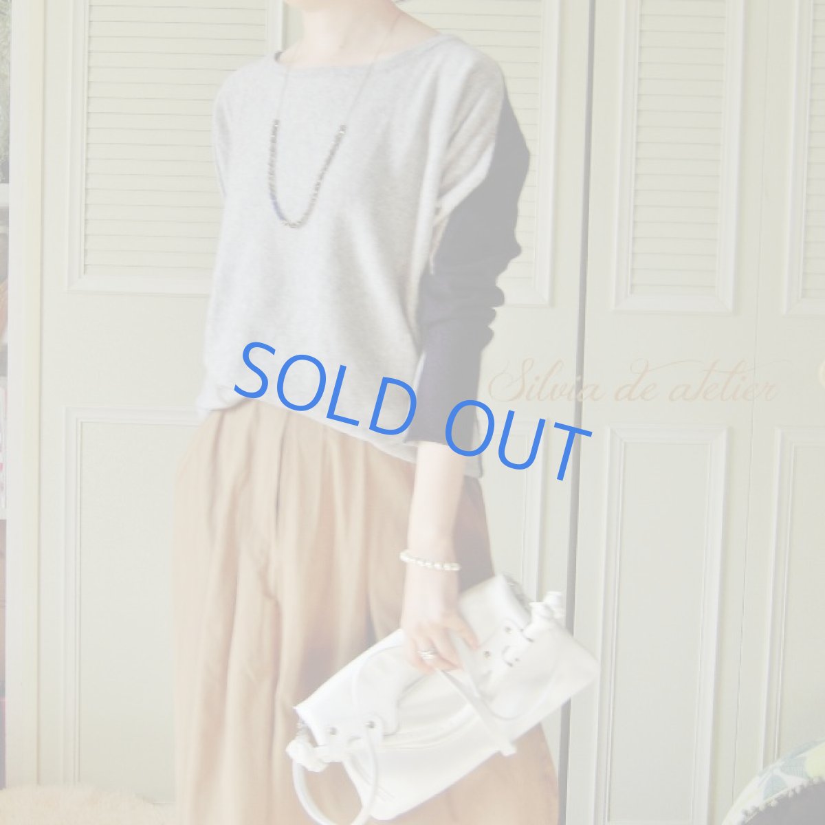 画像5: スモーキークォーツコイン　チェコガラスブルー　アシンメトリー　vintageストリングスチェーン　ロングネックレス (5)