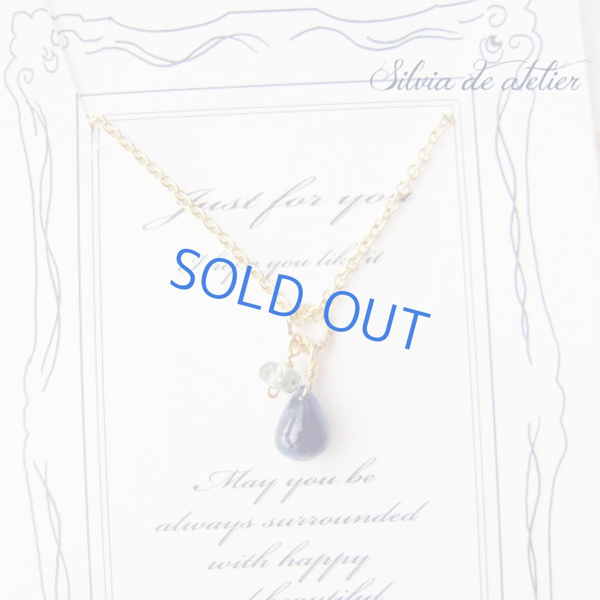 画像2: プチ　ブルーサファイヤ　スムースドロップ　＆ブルーグリーンサファイヤ　14kgfネックレス (2)