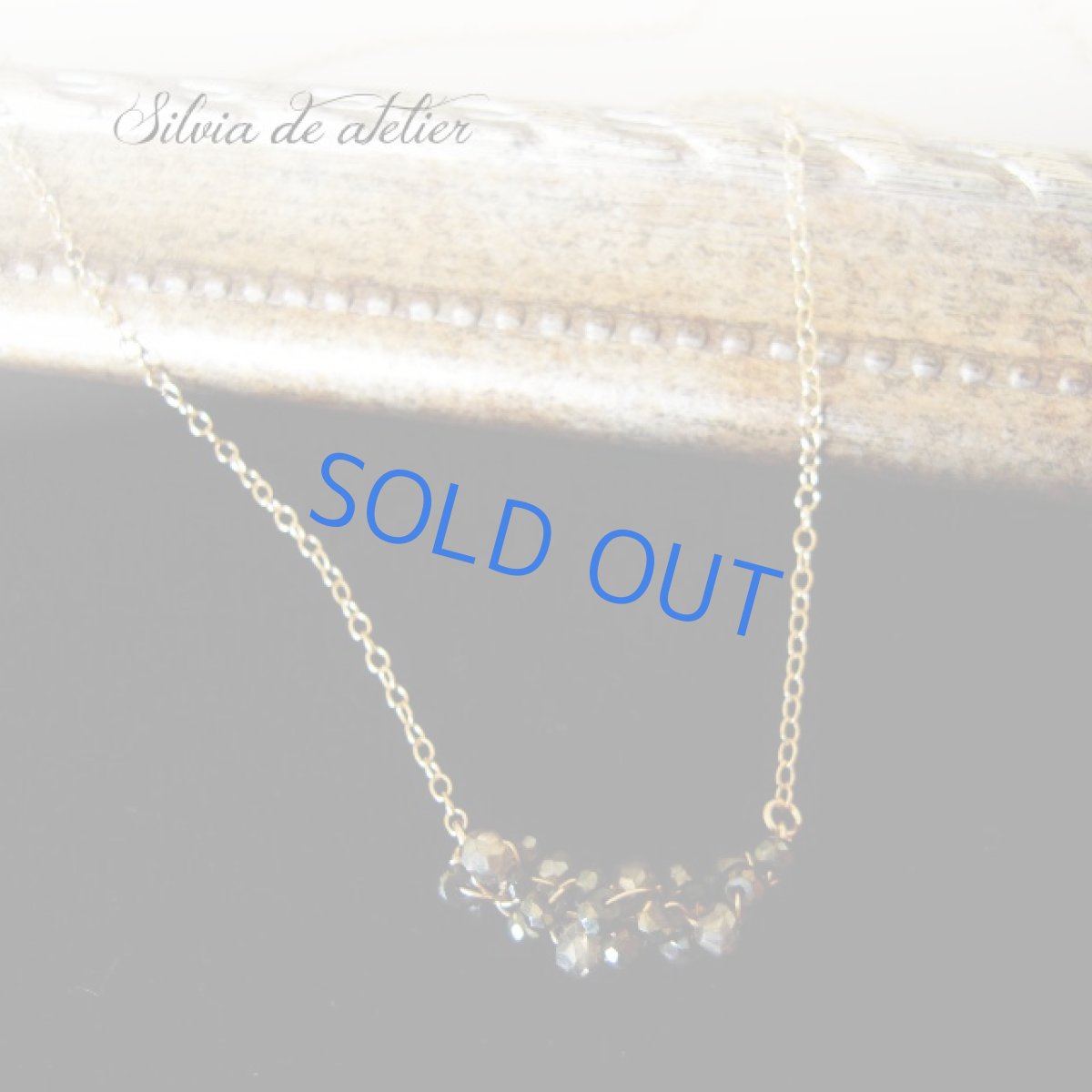 画像2: 1点もの♪ブラックオニキス　ゴールドコーティング　スワッグ風　約52cm14kgfネックレス (2)