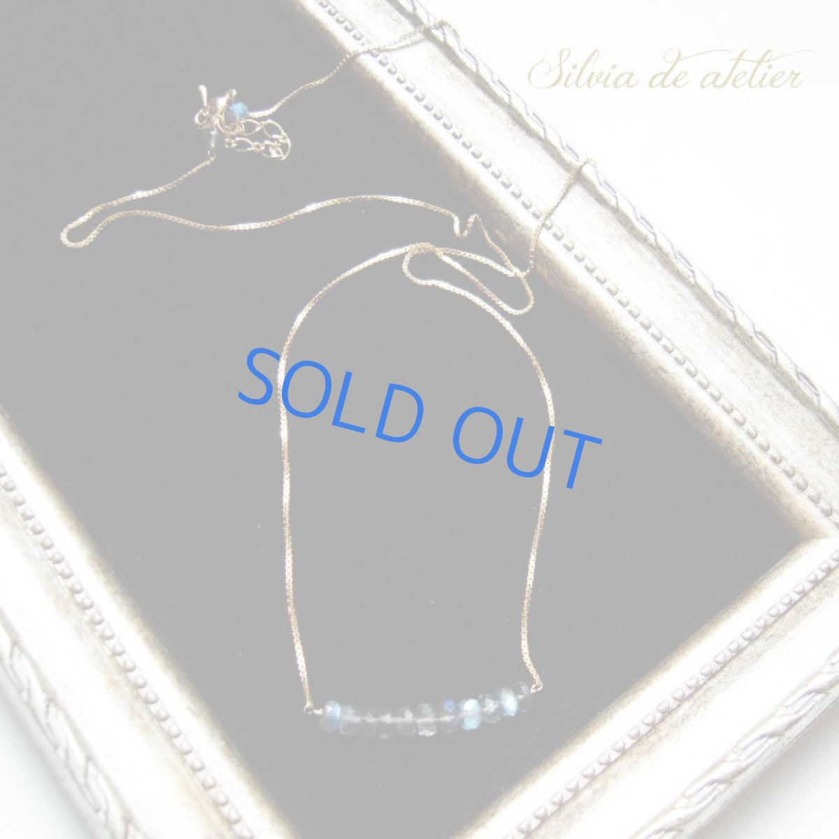 画像2: AAA　ラブラドライト　１１粒　ロンデル　ライン　ストリングス　ゴールドデザインネックレス (2)