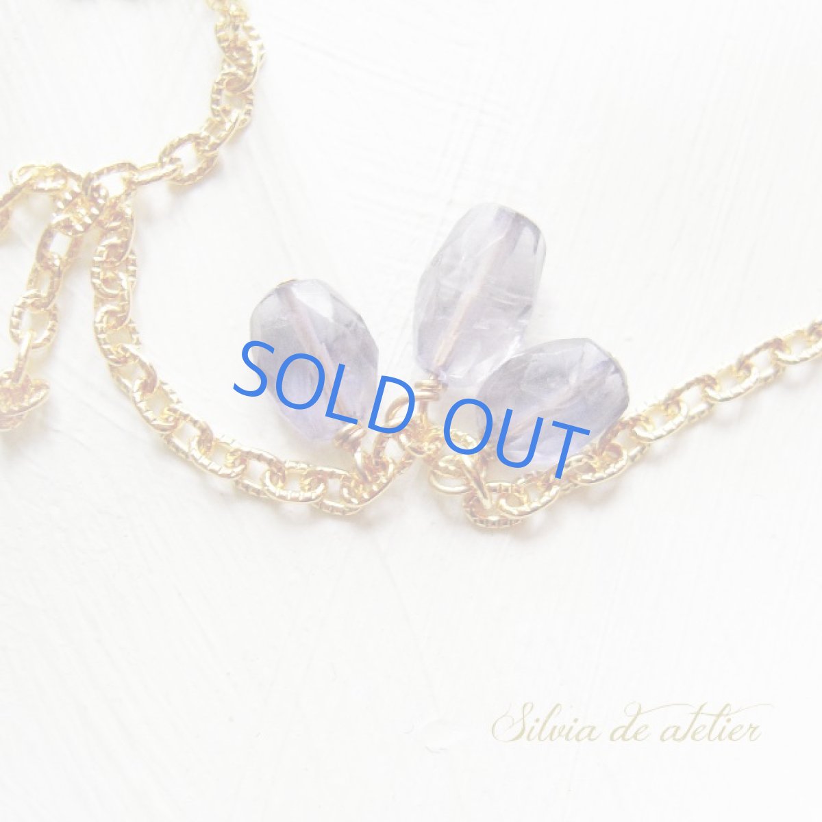 画像2: 限定２本　マットスクエアチャーム＆クリスタルタンブル　アシンメトリー　ゴールドチェーンロングネックレス (2)