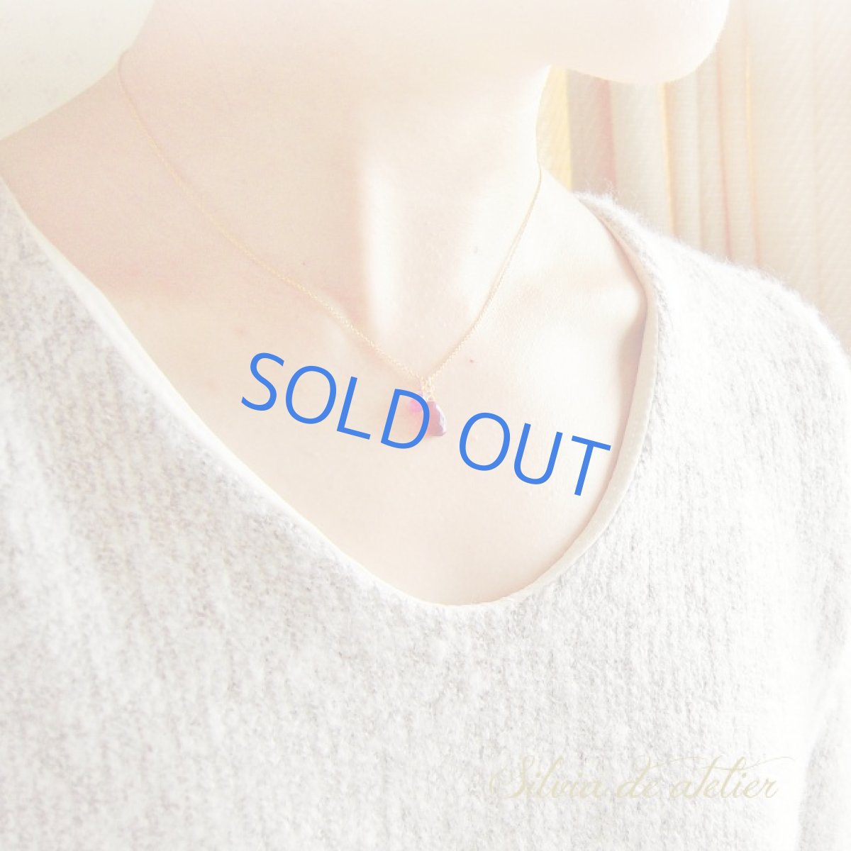 画像3: AAA　ガーネット　ブリオレットペアシェイプ ＆ルビードロップ　　14kgfネックレス (3)