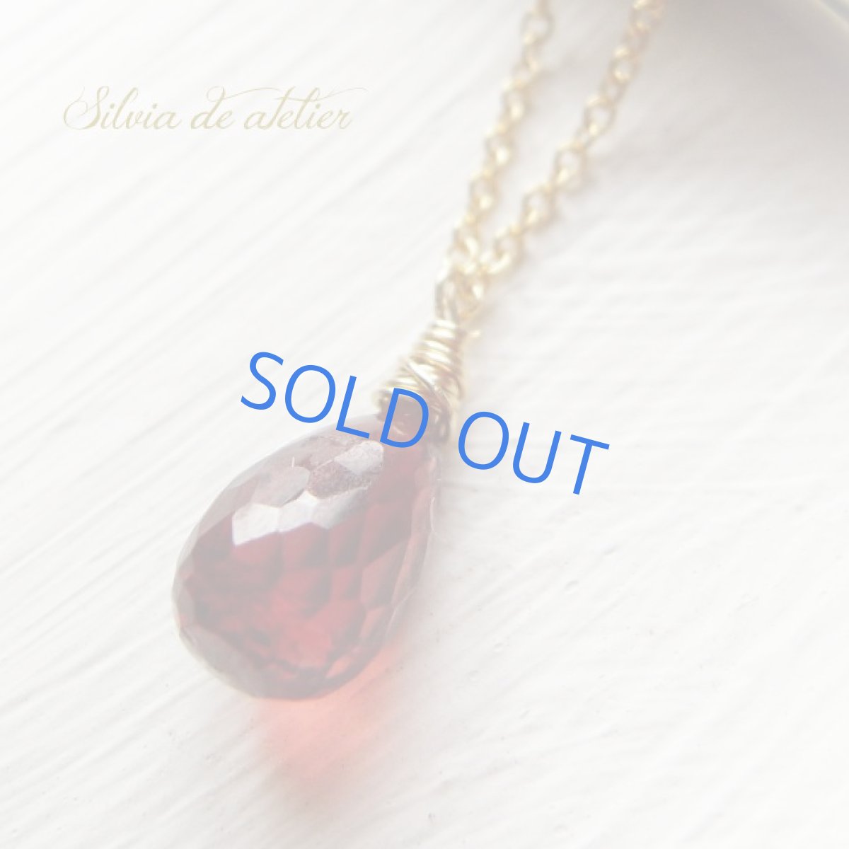 画像3: AAA 　ガーネット　ブリオレット　ドロップ　一粒　14kgfネックレス (3)