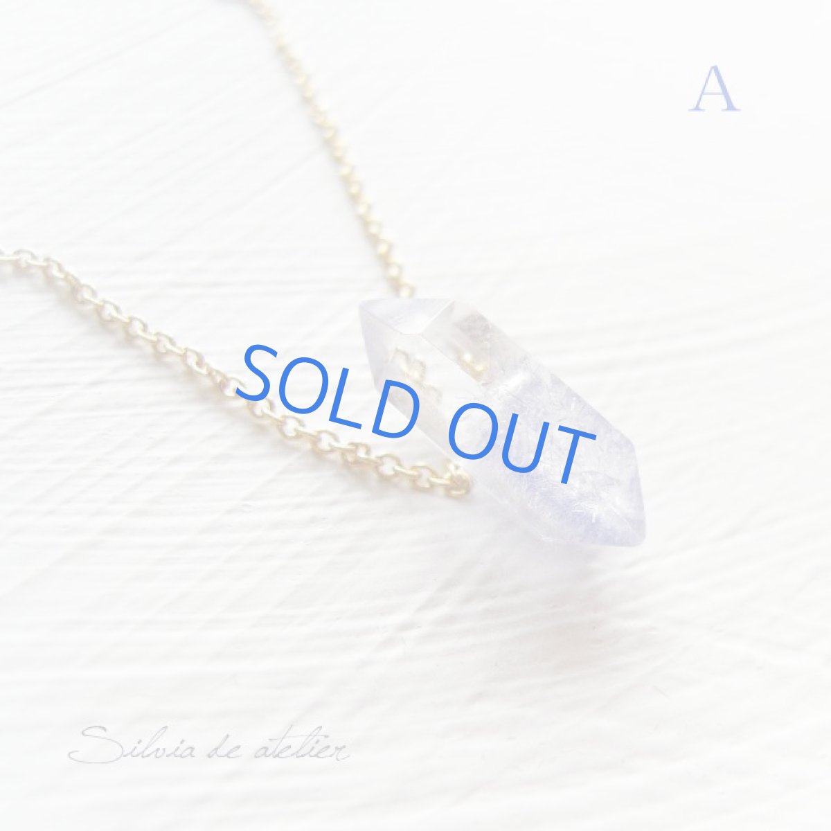 画像2: ＜大粒1点もの・A＞ブラジル産　デュモルチェライト　イン　クォーツ　14kgfネックレス (2)