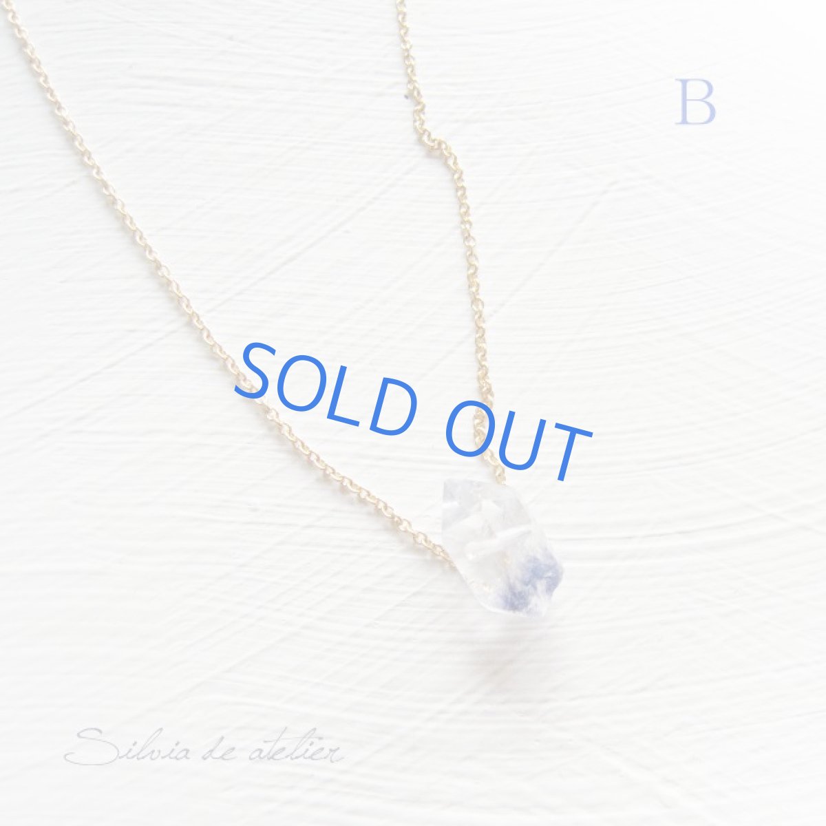 画像2: ＜大粒1点もの・B＞ブラジル産　デュモルチェライト　イン　クォーツ　14kgfネックレス (2)