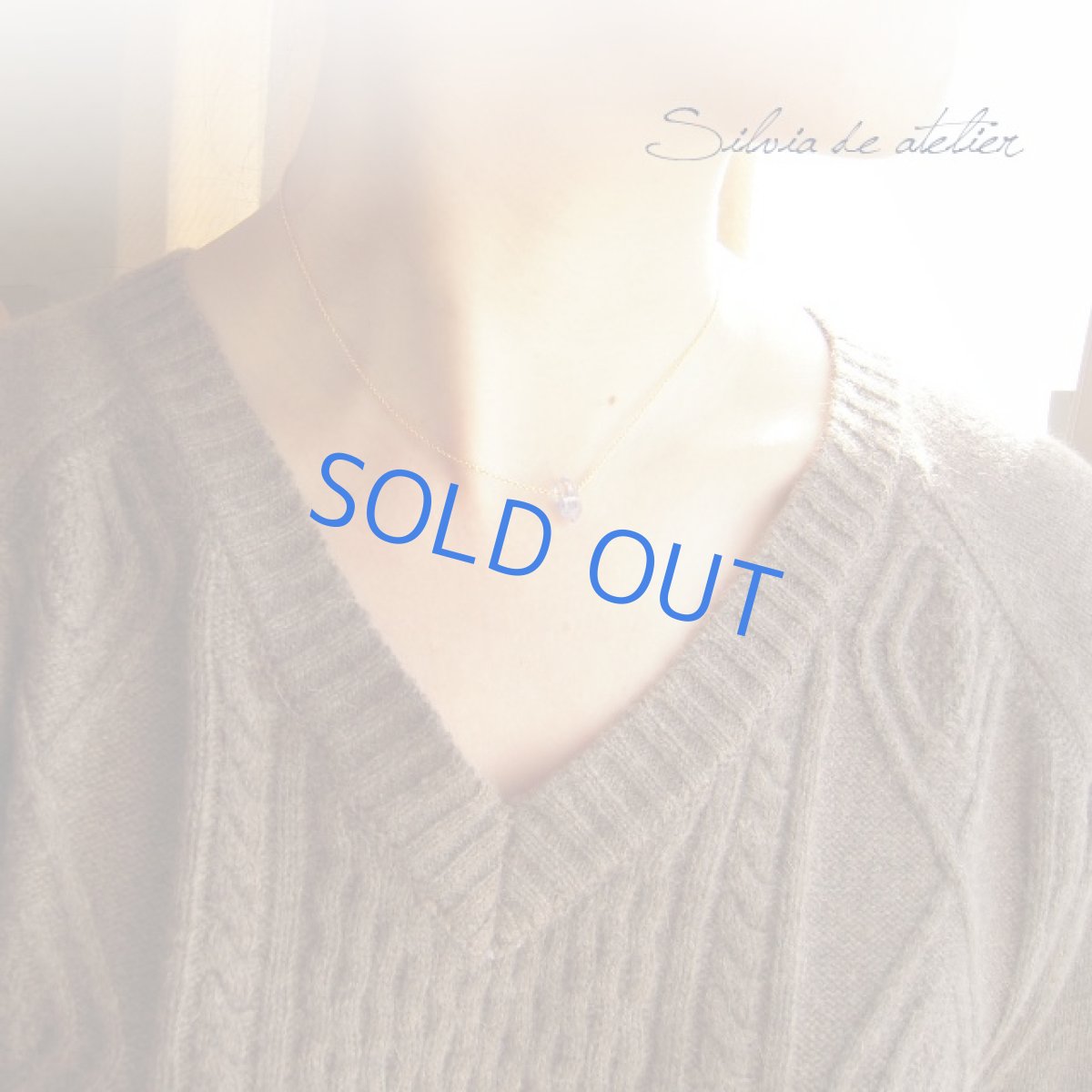 画像4: ＜訳あり粒・限定2・ペンシル型＞ブラジル産　デュモルチェライト　イン　クォーツ　14kgfネックレス (4)