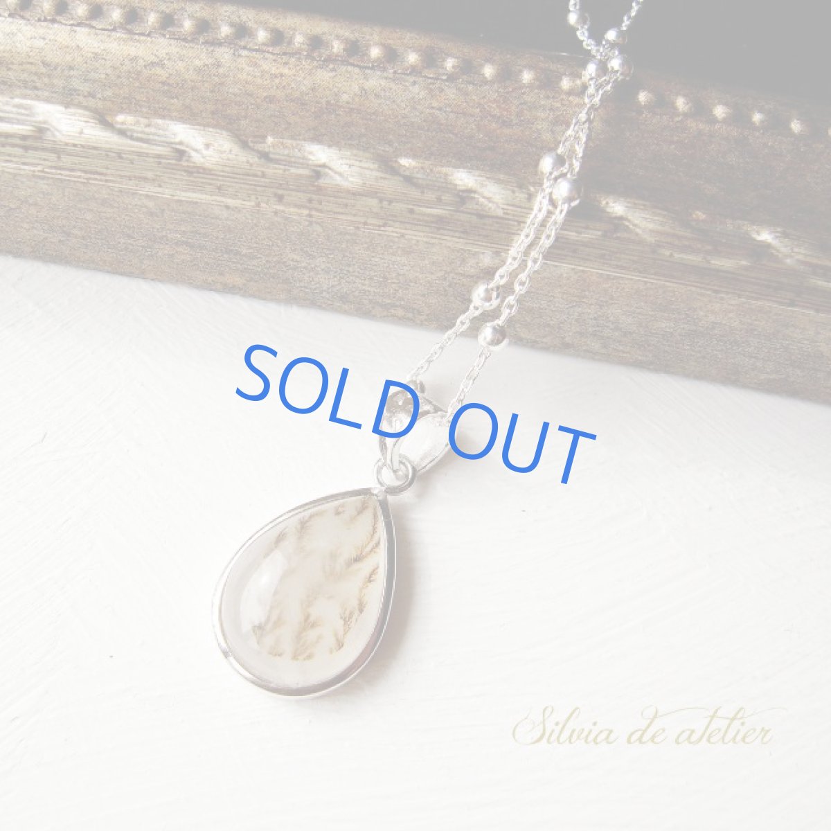 画像2: 希少♪デンドリティッククォーツ　揺れる水草　ドロップ　silver９２５　50cmチェーンペンダント (2)