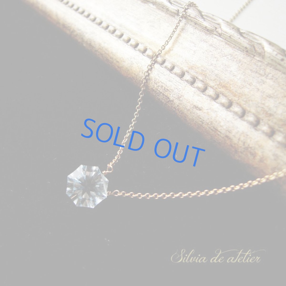 画像2: ＜1点もの＞ブルートパーズ　ダイヤモンドジェム　スターカット　14kgfネックレス　 (2)