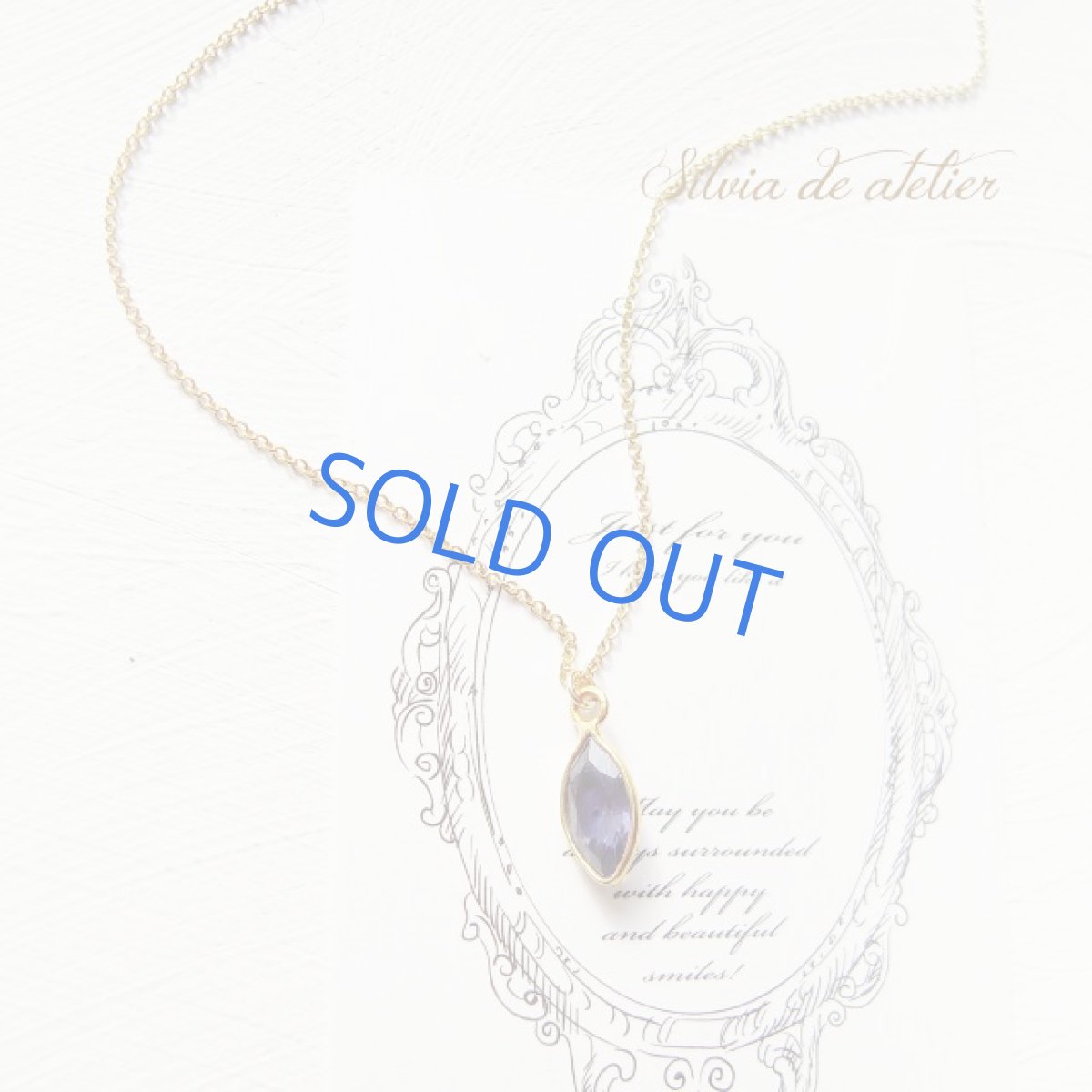 画像3: ＜30％OFF・残り1＞　AAA　アイオライト　18Kメッキフレーム　マーキス　ジェムカット　14kgfネックレス (3)