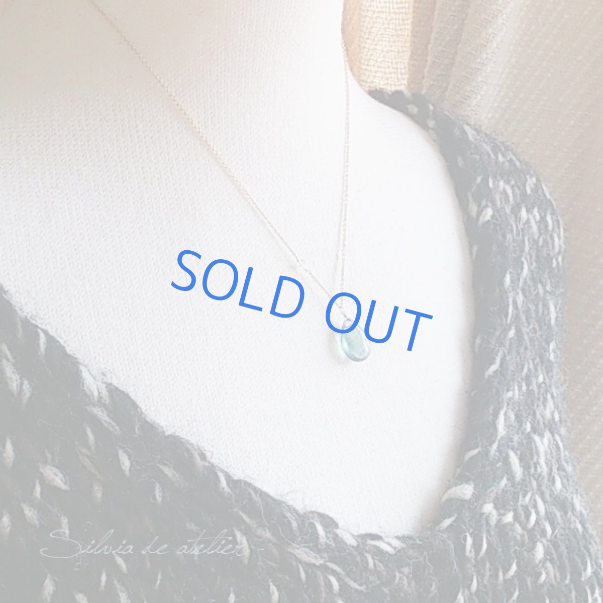 画像3: つるりん♪ブルーグリーン　大粒　プレーンペアシェイプ　フローライト　14kgfネックレス（アジャスター付き） (3)