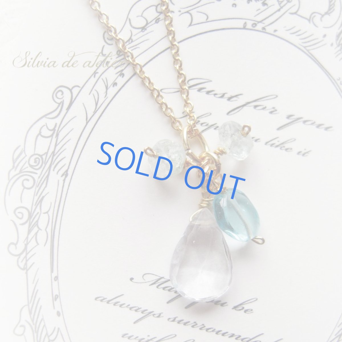 画像2: 【HAPPY　BIRDシリーズ】1点もの　ミスティックブルートパーズ＆ブルーアパタイト　チャーム式　14kgfネックレス (2)