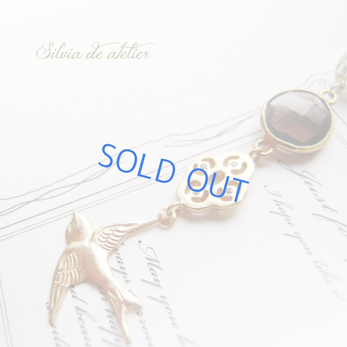 画像2: 【残り１・HAPPY　BIRDシリーズ】　フレームストーンスモーキークォーツ　Y字　ロング14kgfネックレス (2)