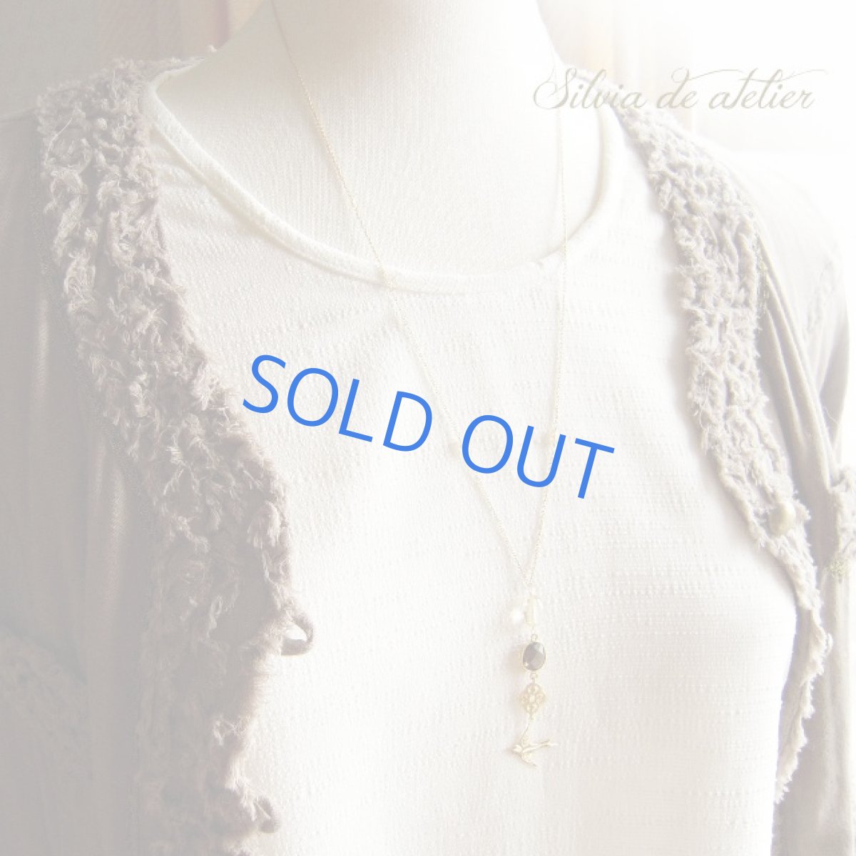 画像5: 【残り１・HAPPY　BIRDシリーズ】　フレームストーンスモーキークォーツ　Y字　ロング14kgfネックレス (5)