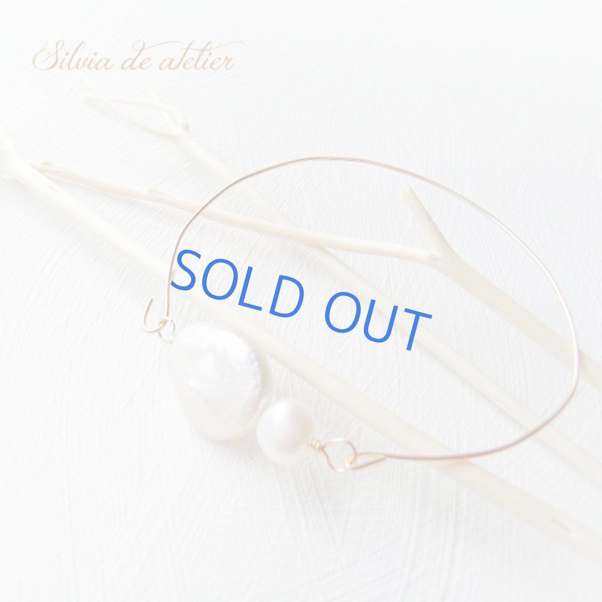 画像2: 淡水パールコイン　14KGF　ワイヤーバングル (2)