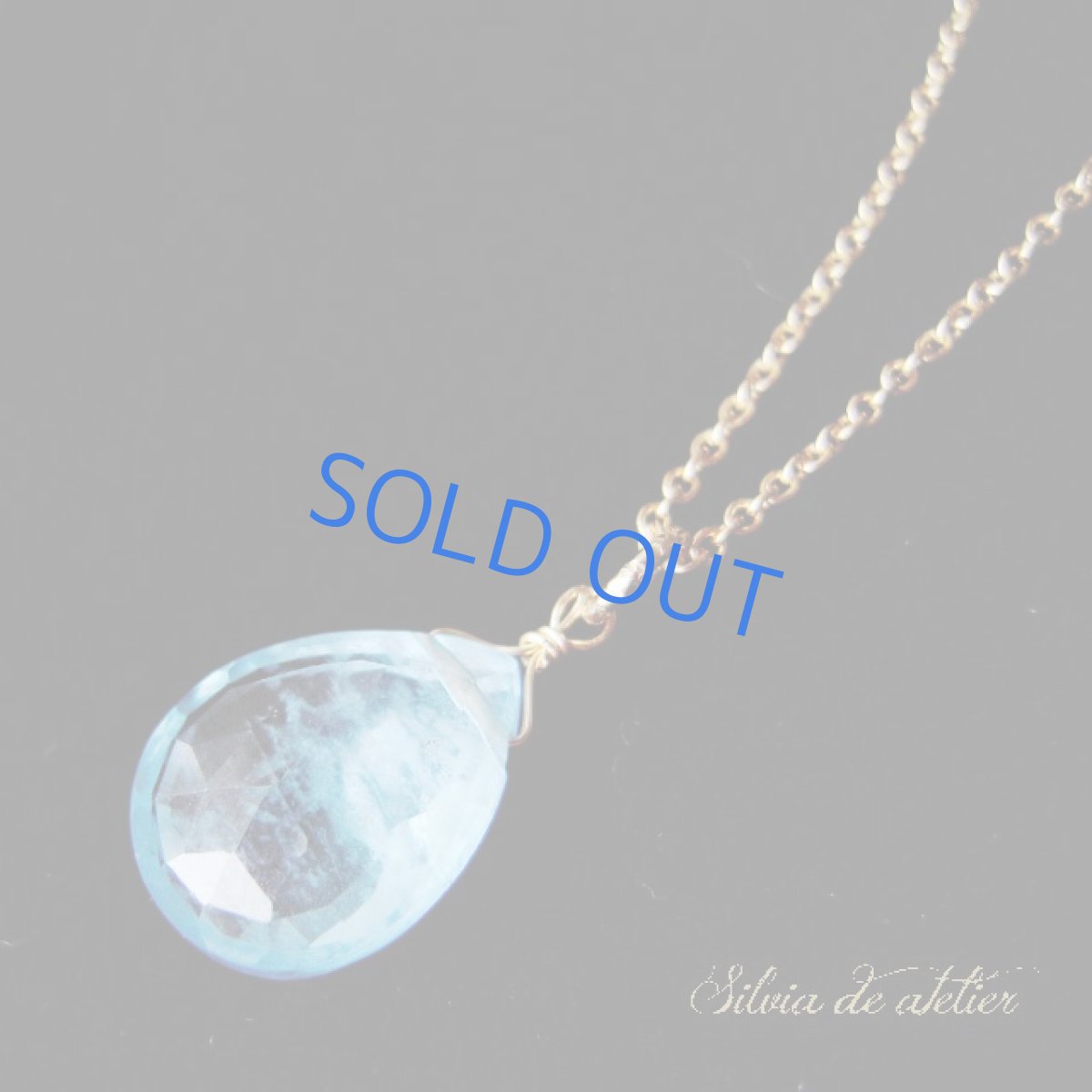 画像3: 大粒　AAA　サンタマリア・アクアマリン　ペアシェイプ　ドロップ　14kgfネックレス (3)