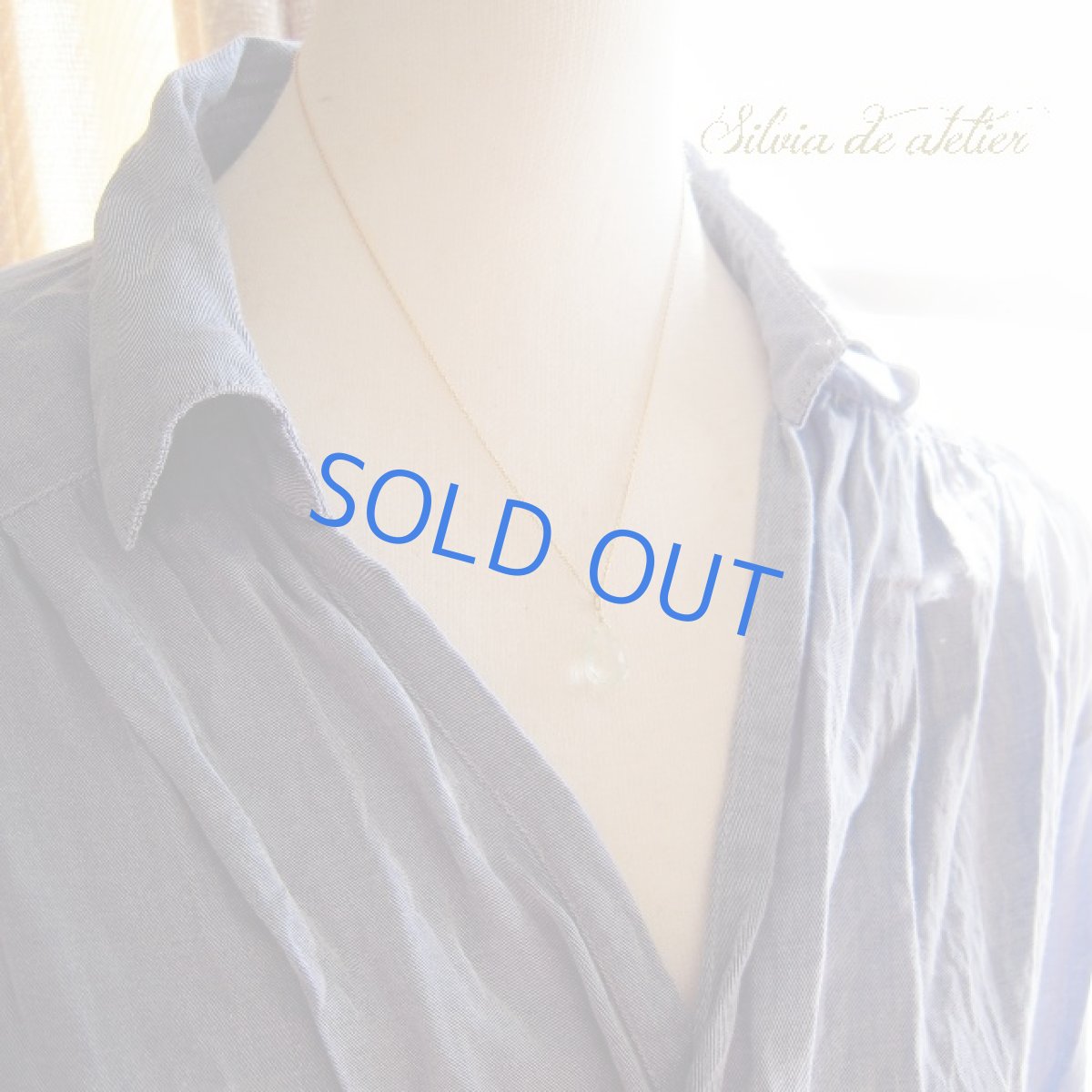 画像5: 残り1・訳あり　大粒　AAA　グリーンアクアマリン　ペアシェイプ　ドロップ　14kgfネックレス (5)