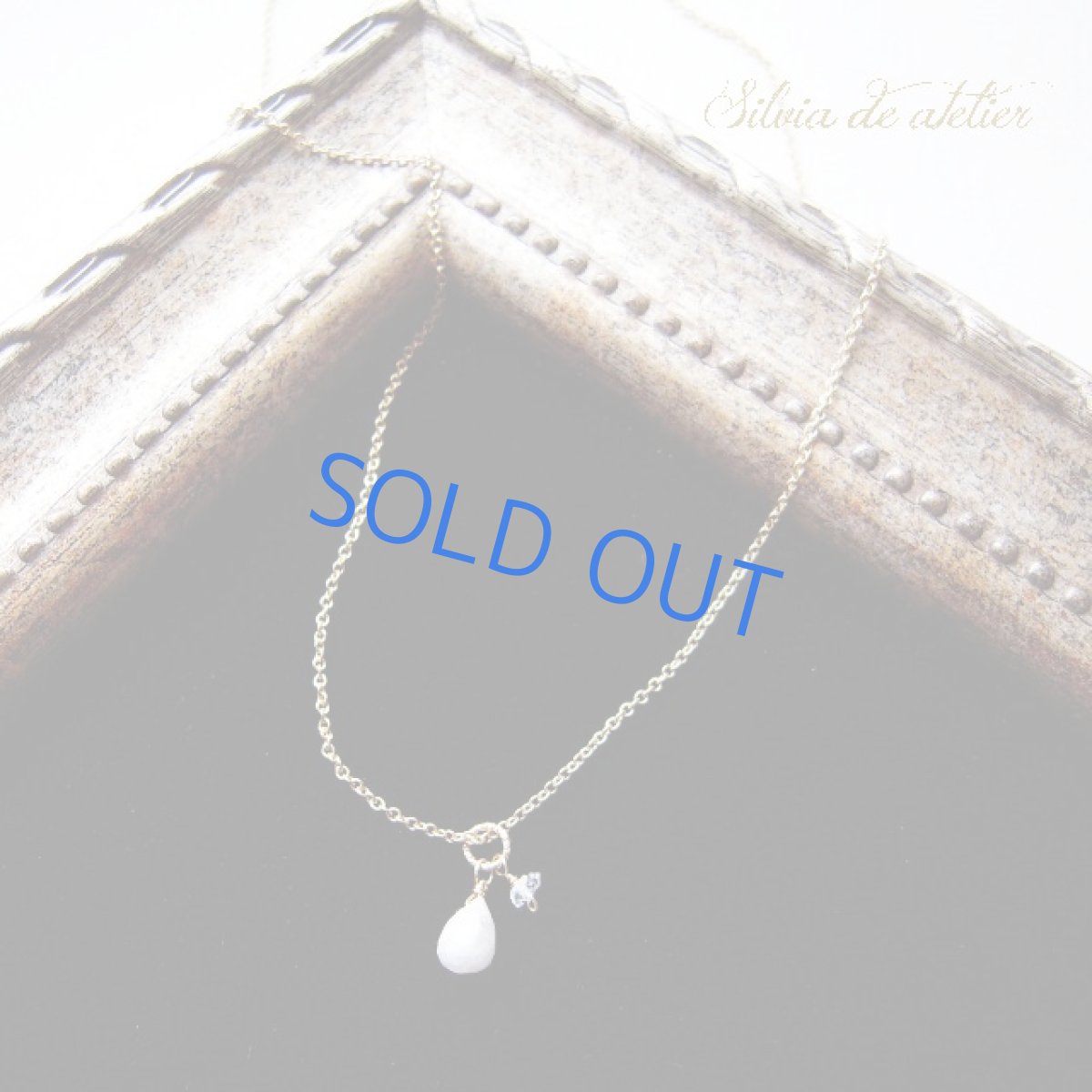 画像2: ＜訳あり粒・残り2＞　ホワイトサファイア　ミニ　ドロップ　＆NYハーキマーダイヤモンド　14kgfネックレス (2)