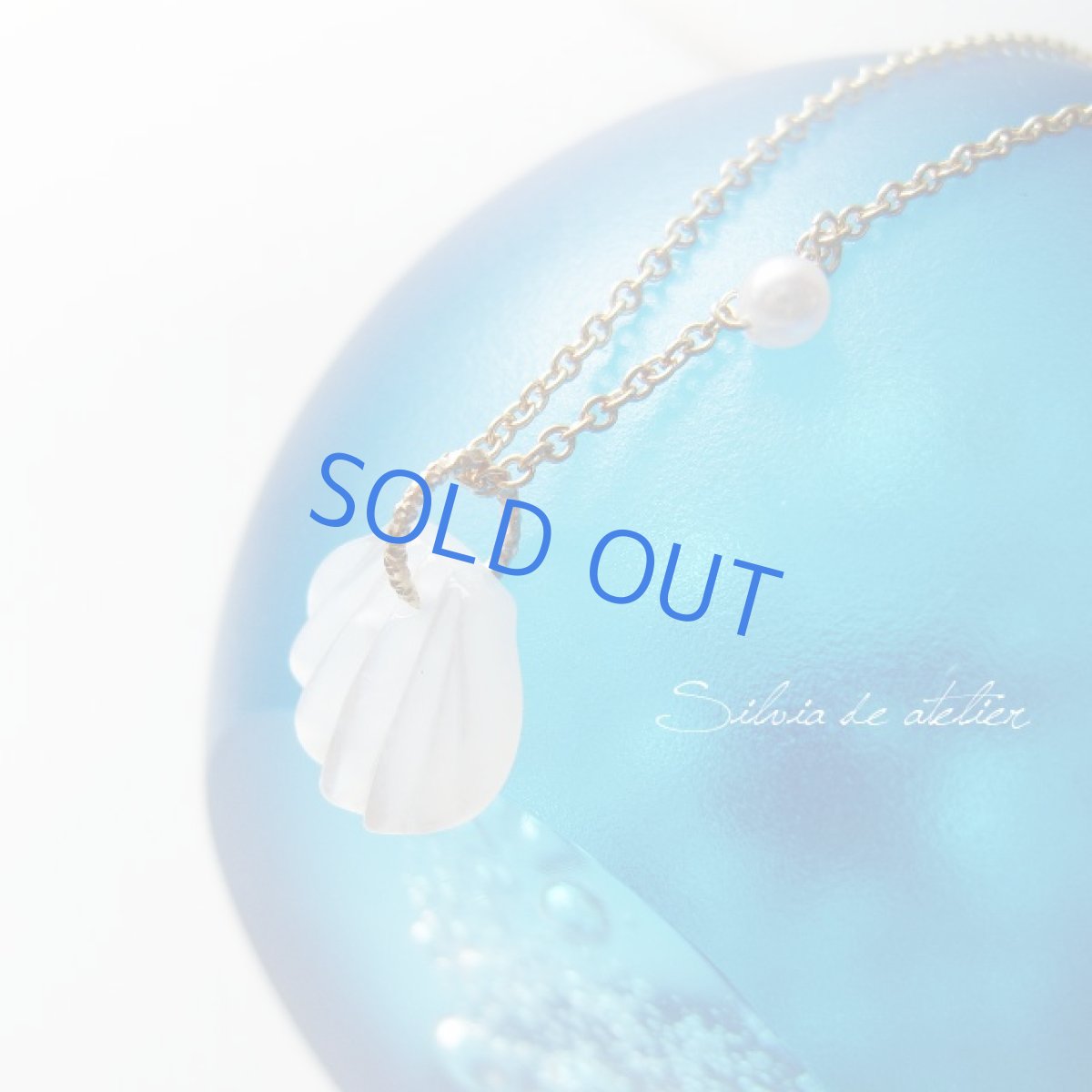 画像2: ホワイトシェル（白蝶貝）　シェル型　淡水パールアシンメトリー　14kgfネックレス (2)