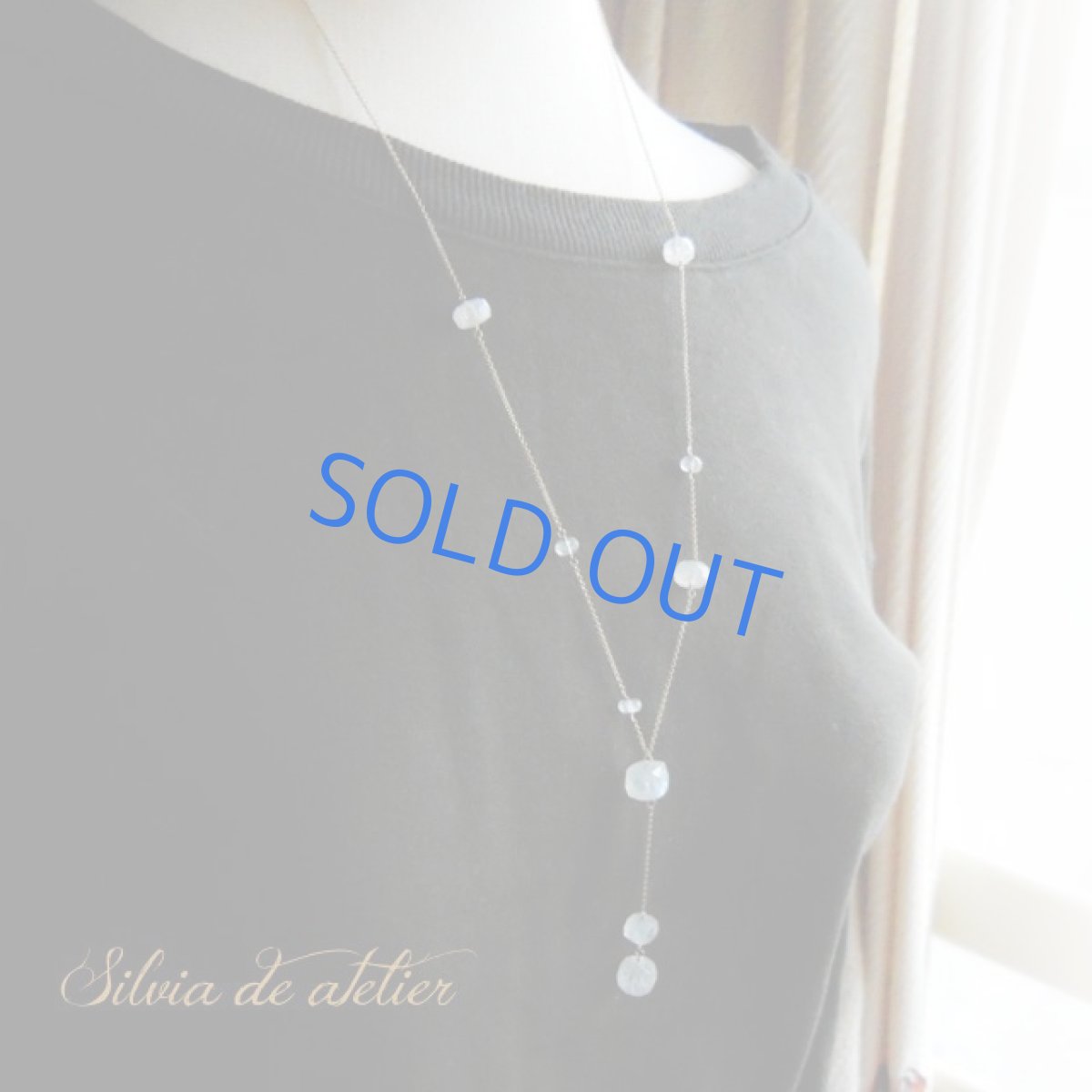 画像4: ＜1点もの・A＞　レインボーブルームーンストーン　キューブ　Y字　14kgfロングネックレス (4)