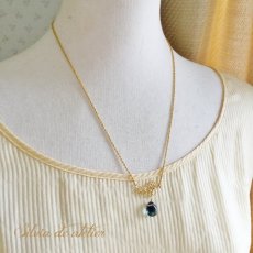 画像4: カラーフローライト　リーフチャーム　ゴールド　ミディアムネックレス (4)