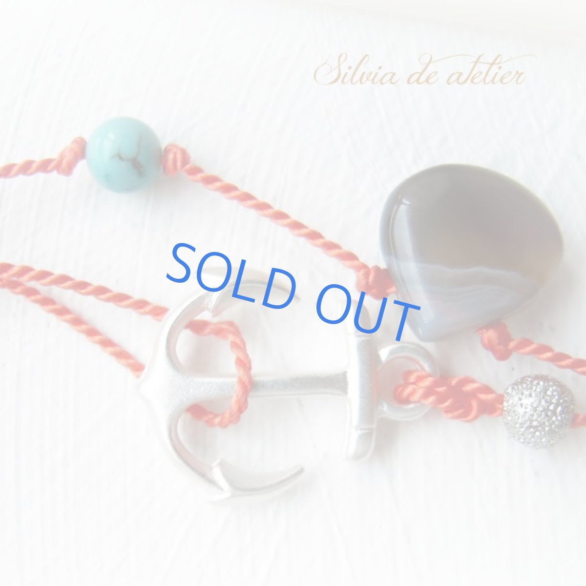 画像2: １点もの　ストライプアゲート　天然ターコイズ　レッドコーラルシルクコード　エアリー　ロングネックレス (2)