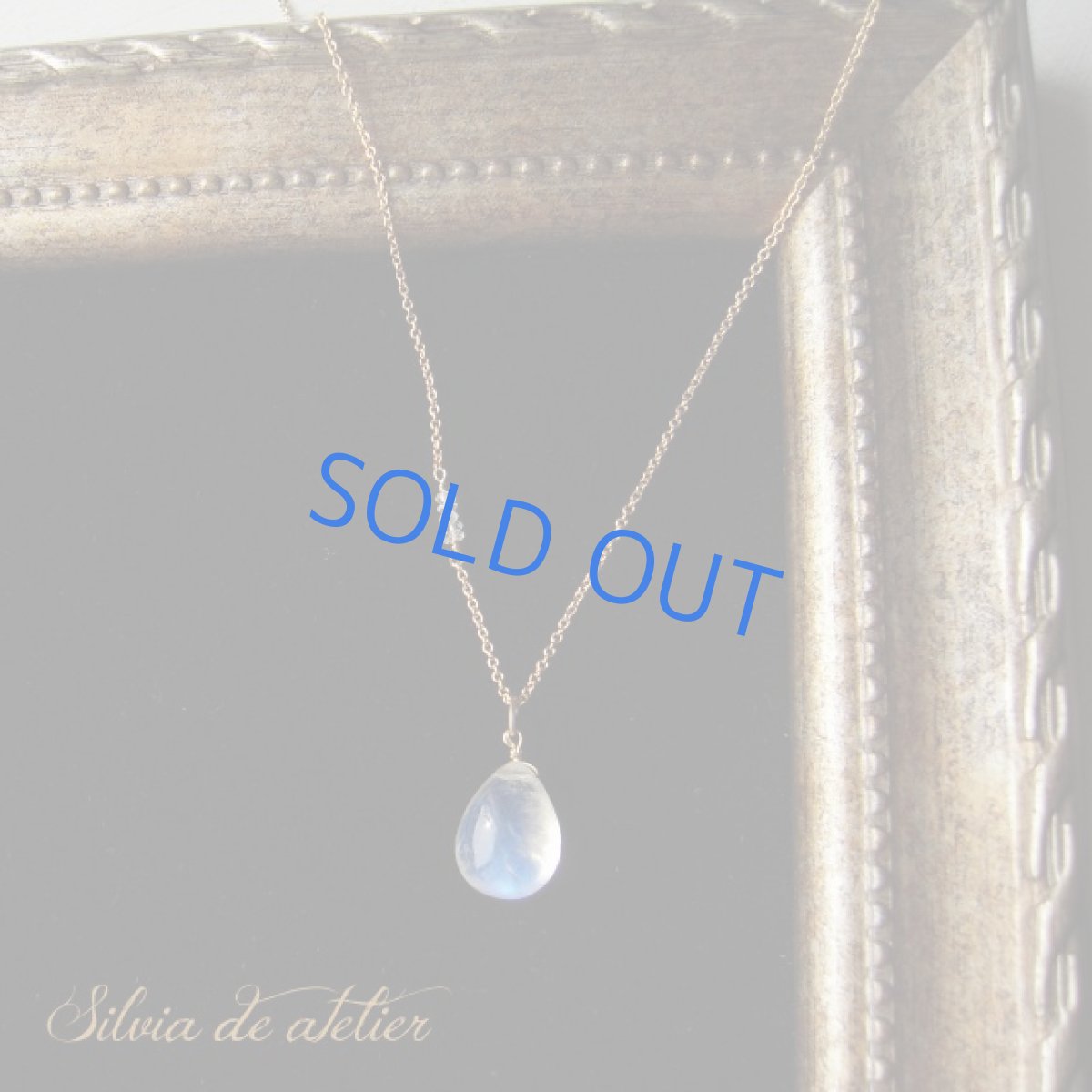 画像2: １点もの　超大粒　AAA++　レインボームーンストーン　スムースドロップ　14kgf　チェーンネックレス　約５０センチ (2)