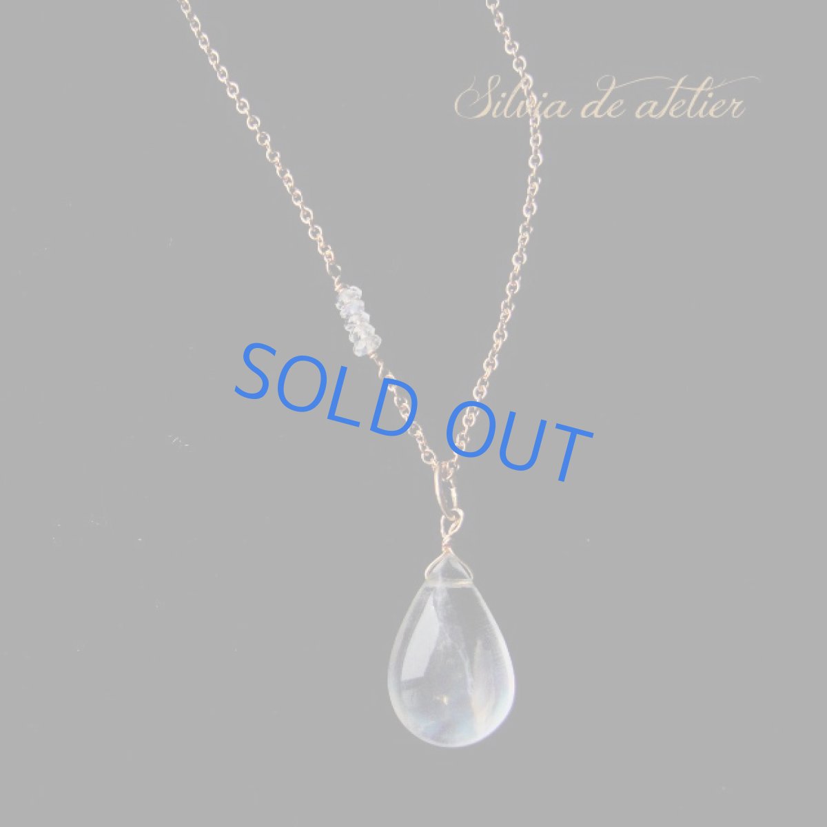 画像4: ＜１点もの・A＞　大粒　AAA++　レインボームーンストーン　スムースドロップ　14kgf　チェーンネックレス　約５０センチ (4)