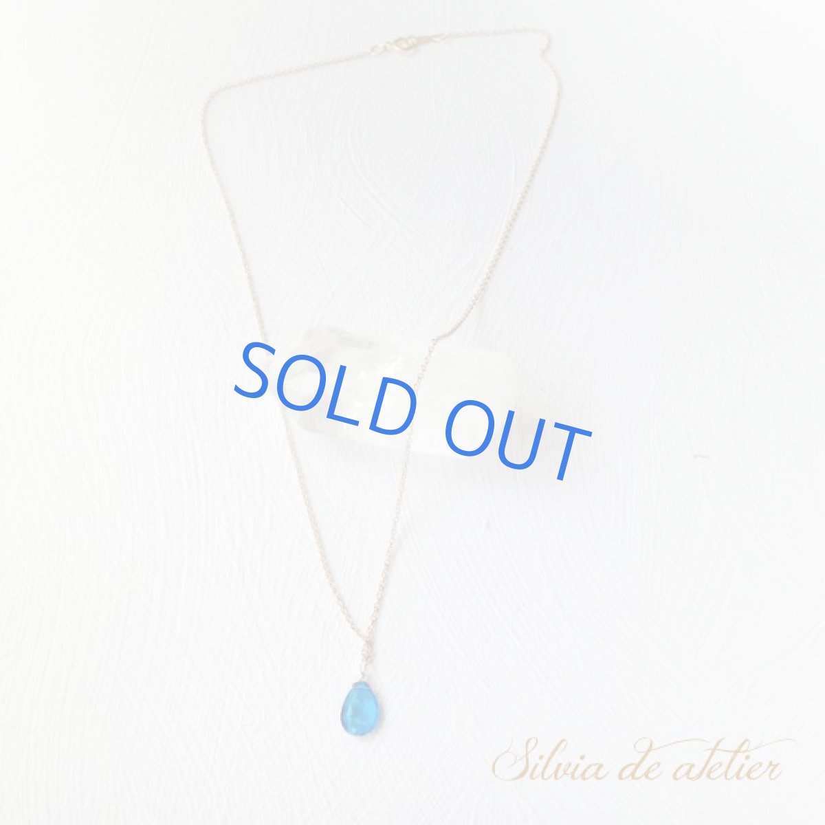 画像3: Mサイズ　ネオンブルーアパタイト　ペアシェイプ　14kgfネックレス (3)