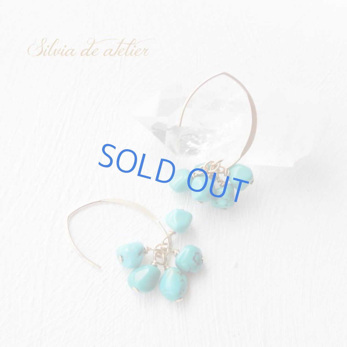 画像4: 天然ブルーグリーンターコイズ　タンブルフリンジ　14kgfアーモンドフックピアス (4)