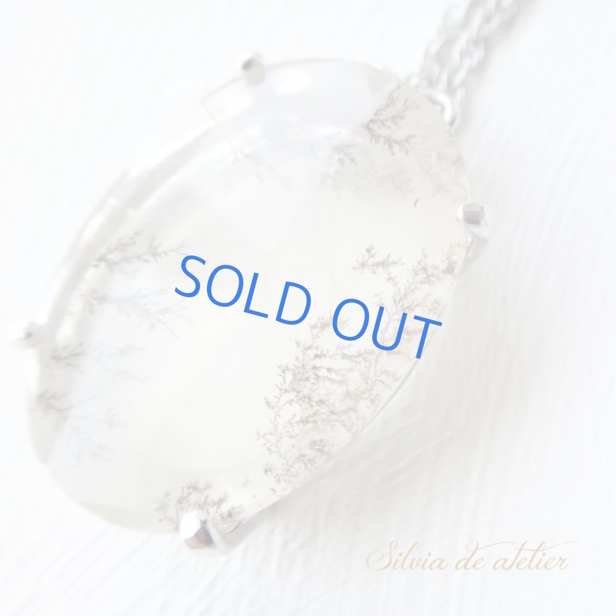 画像4: 希少♪デンドライトインクォーツ　LEAF　FRAME　シルバーペンダント (4)