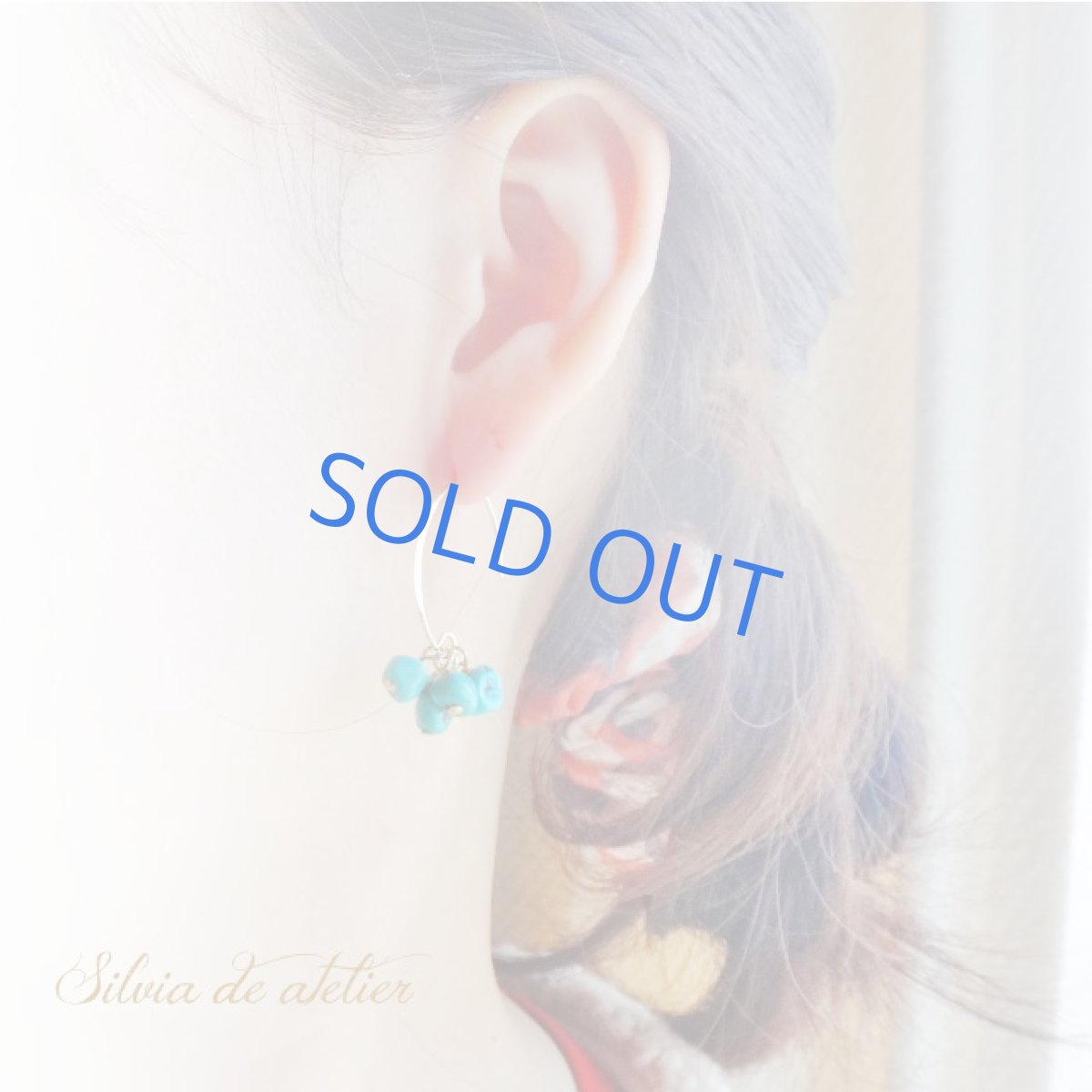 画像6: 天然ブルーグリーンターコイズ　タンブルフリンジ　14kgfアーモンドフックピアス (6)