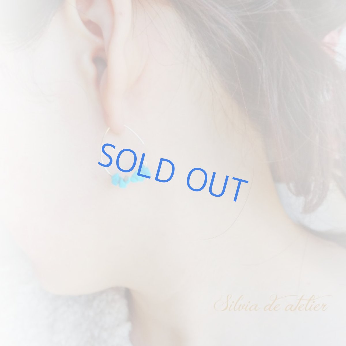 画像6: スリーピングビューティー　ブルーターコイズ　14kgfデザインフックピアス (6)