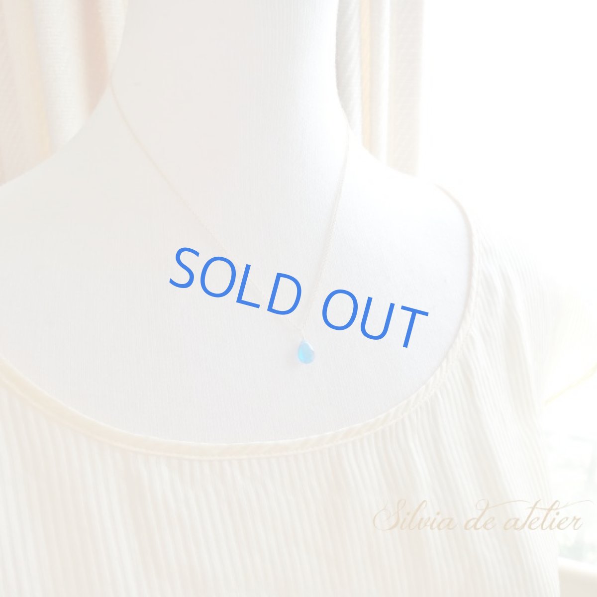 画像7: Mサイズ　ネオンブルーアパタイト　ペアシェイプ　14kgfネックレス (7)