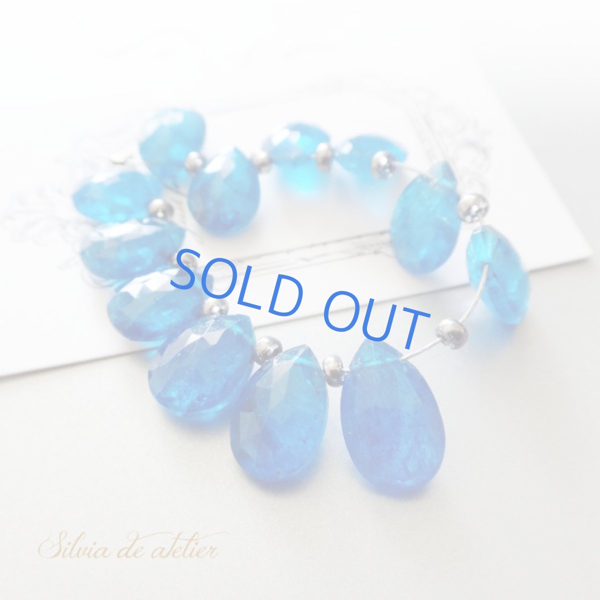 画像6: Mサイズ　ネオンブルーアパタイト　ペアシェイプ　14kgfネックレス (6)