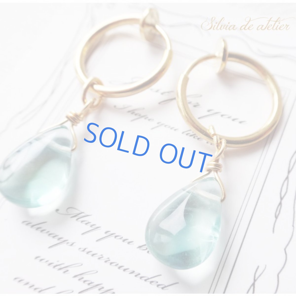 画像3: フローライト　スムースペアシェイプ　フープイヤリング (3)