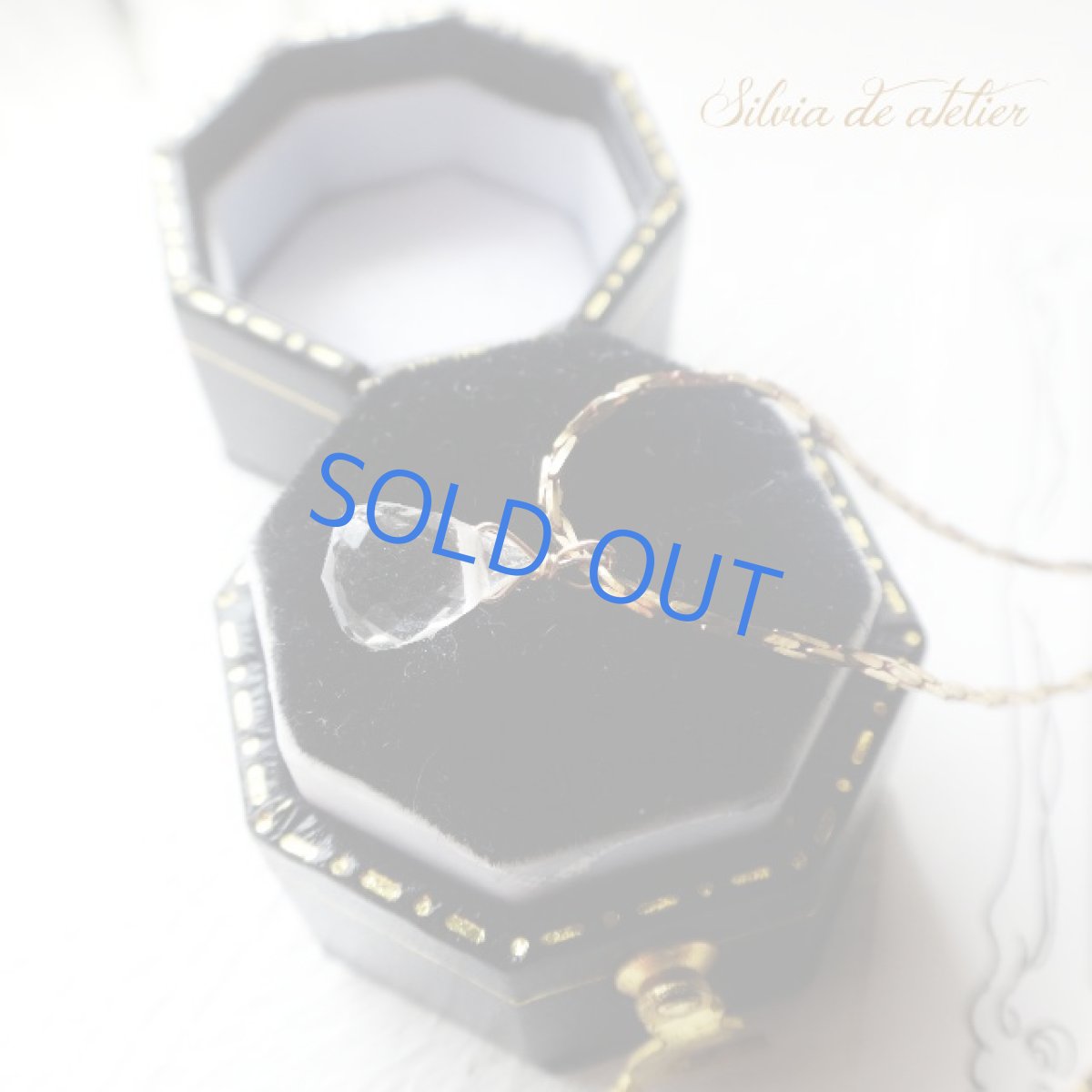 画像4: 1点もの　クリスタルドロップ　vintageチェーンティア　14kgfピアス (4)