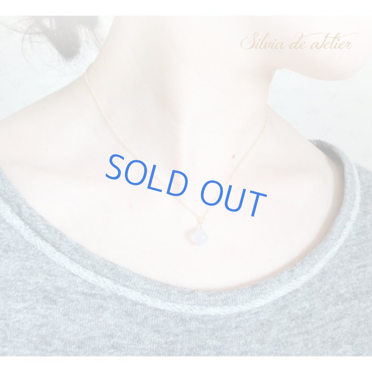 画像5: 天然ブルーカルセドニー　オニオンドロップ　14kgfネックレス (5)