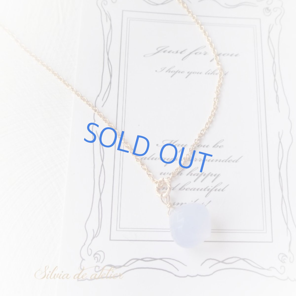 画像4: 天然ブルーカルセドニー　オニオンドロップ　14kgfネックレス (4)