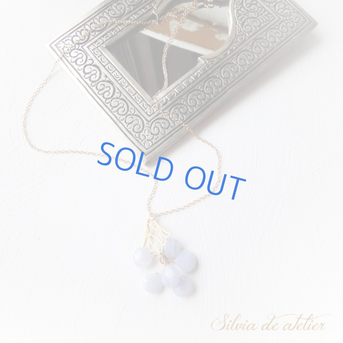 画像3: 1点もの　ブルーレースアゲートフリンジ　14kgf　ゴールドロングチェーンネックレス (3)