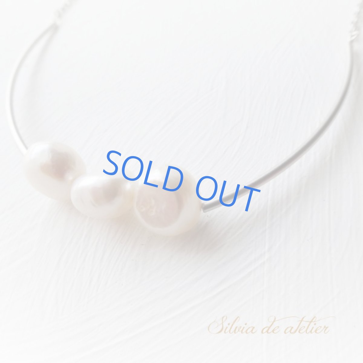 画像3: 1点もの　3粒淡水パール　シルバーパーツ　ロングネックレス (3)