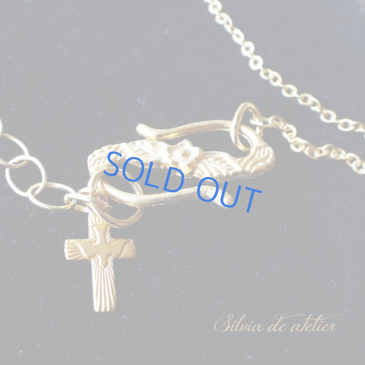 画像3: 1点もの　クリスタルラフロック　デザイン　ゴールドロングチェーンネックレス (3)