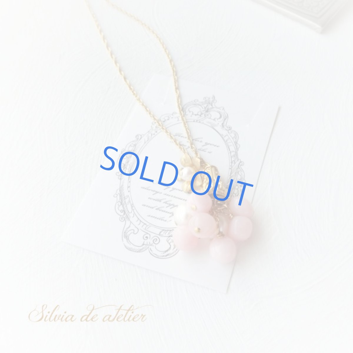 画像3: 1点もの　ピンクオパールタンブル　ゴールドロングチェーンネックレス (3)